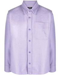 Camicia a maniche lunghe di lana viola chiaro di A.P.C.