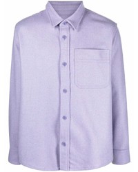 Camicia a maniche lunghe di lana viola chiaro di A.P.C.