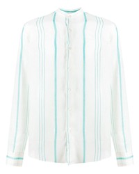 Camicia a maniche lunghe di lino a righe verticali bianca di PENINSULA SWIMWEA