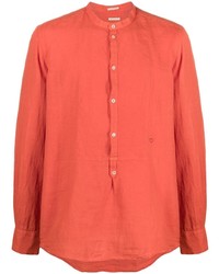 Camicia a maniche lunghe di lino arancione di Massimo Alba