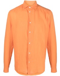Camicia a maniche lunghe di lino arancione di Peuterey