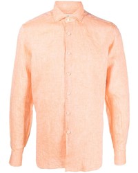 Camicia a maniche lunghe di lino arancione di Xacus