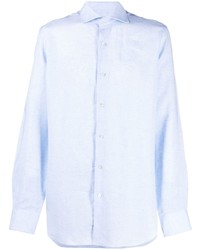 Camicia a maniche lunghe di lino azzurra di Barba