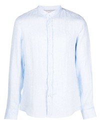 Camicia a maniche lunghe di lino azzurra di Brunello Cucinelli