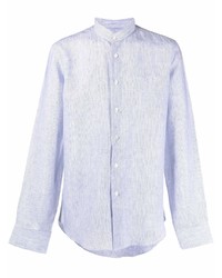 Camicia a maniche lunghe di lino azzurra di Dell'oglio