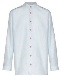 Camicia a maniche lunghe di lino azzurra di Labrum London