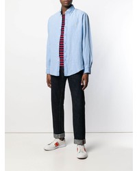 Camicia a maniche lunghe di lino azzurra di Ralph Lauren