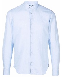 Camicia a maniche lunghe di lino azzurra di Manuel Ritz