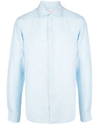 Camicia a maniche lunghe di lino azzurra di Orlebar Brown