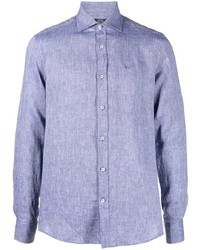Camicia a maniche lunghe di lino azzurra di Paul & Shark