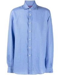 Camicia a maniche lunghe di lino azzurra di Ralph Lauren Purple Label