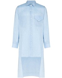 Camicia a maniche lunghe di lino azzurra di Tokyo James