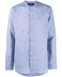 Camicia a maniche lunghe di lino azzurra di Zegna