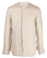 Camicia a maniche lunghe di lino beige di 120% Lino