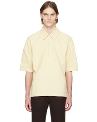 Camicia a maniche lunghe di lino beige di Jil Sander
