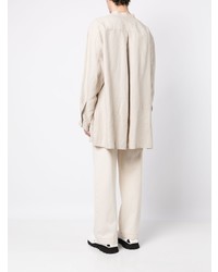 Camicia a maniche lunghe di lino beige di Hed Mayner