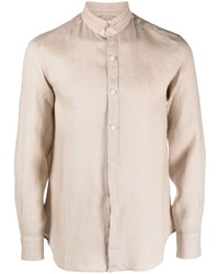 Camicia a maniche lunghe di lino beige di MC2 Saint Barth