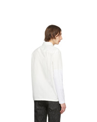 Camicia a maniche lunghe di lino bianca e nera di Neil Barrett