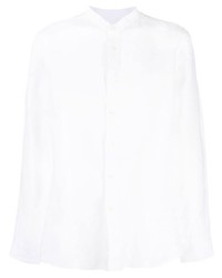 Camicia a maniche lunghe di lino bianca di 120% Lino
