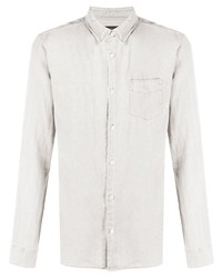 Camicia a maniche lunghe di lino bianca di AllSaints