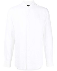 Camicia a maniche lunghe di lino bianca di Armani Exchange