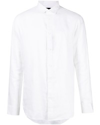 Camicia a maniche lunghe di lino bianca di Armani Exchange