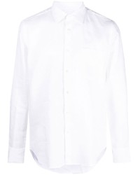 Camicia a maniche lunghe di lino bianca di Aspesi