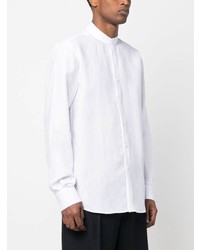 Camicia a maniche lunghe di lino bianca di Karl Lagerfeld