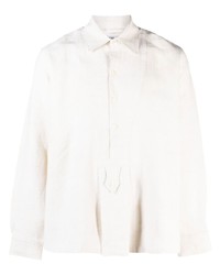 Camicia a maniche lunghe di lino bianca di Bode