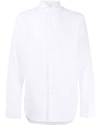 Camicia a maniche lunghe di lino bianca di Canali