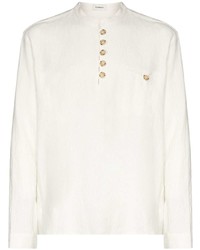 Camicia a maniche lunghe di lino bianca di COMMAS