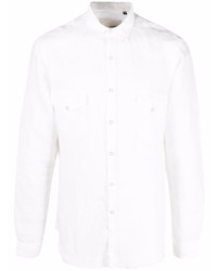 Camicia a maniche lunghe di lino bianca di Costumein