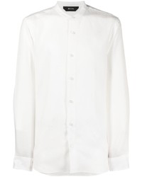 Camicia a maniche lunghe di lino bianca di Ermenegildo Zegna