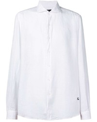 Camicia a maniche lunghe di lino bianca di Fay
