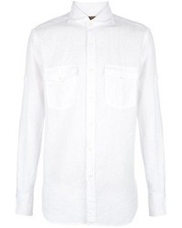 Camicia a maniche lunghe di lino bianca di Fay