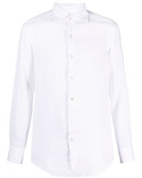 Camicia a maniche lunghe di lino bianca di Finamore 1925 Napoli