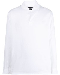 Camicia a maniche lunghe di lino bianca di Giorgio Armani