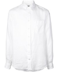 Camicia a maniche lunghe di lino bianca di Gitman Vintage