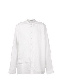 Camicia a maniche lunghe di lino bianca di Isabel Benenato
