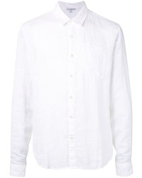 Camicia a maniche lunghe di lino bianca di James Perse