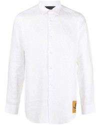 Camicia a maniche lunghe di lino bianca di John Richmond