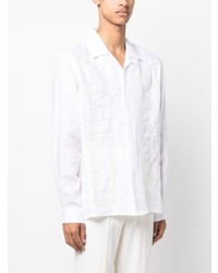 Camicia a maniche lunghe di lino bianca di Casablanca