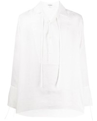 Camicia a maniche lunghe di lino bianca di Loewe