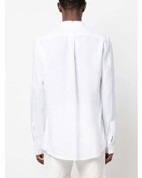 Camicia a maniche lunghe di lino bianca di Dolce & Gabbana