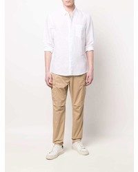 Camicia a maniche lunghe di lino bianca di Calvin Klein