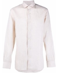 Camicia a maniche lunghe di lino bianca di Malo