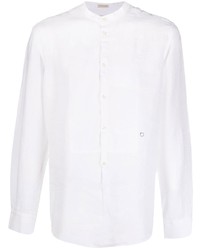 Camicia a maniche lunghe di lino bianca di Massimo Alba