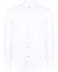Camicia a maniche lunghe di lino bianca di Paul Smith