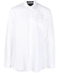 Camicia a maniche lunghe di lino bianca di Philipp Plein