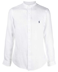 Camicia a maniche lunghe di lino bianca di Polo Ralph Lauren